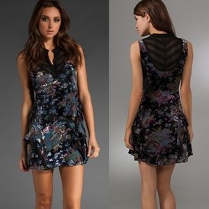 FREE PEOPLE Falling Leaves Silk Velvet Mini Dress